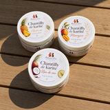 Trio de chantilly de karité gourmande - parfums mangue, ananas et noix de coco